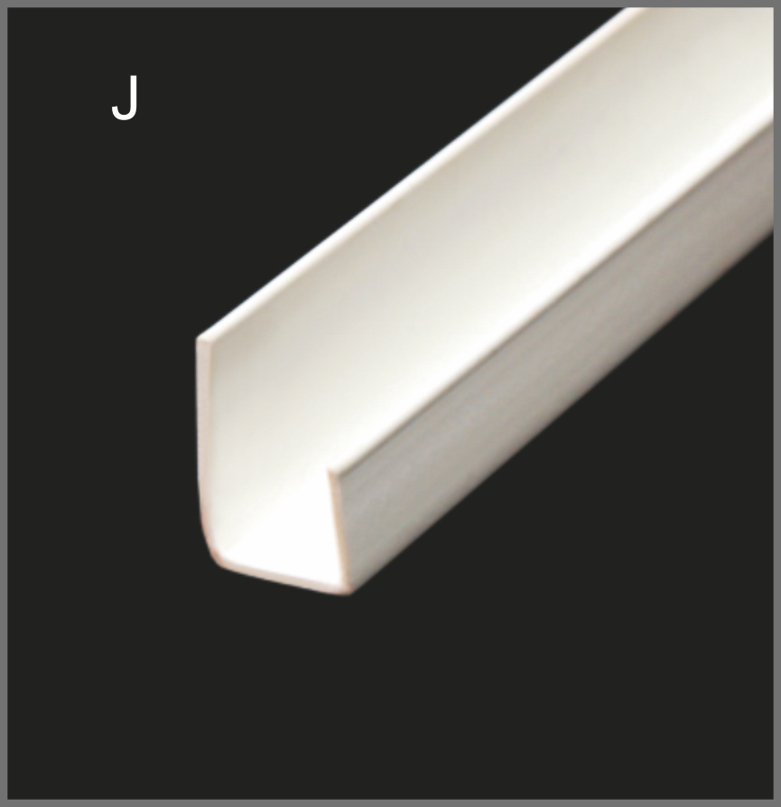 Profil PVC ukončovací J  9 mm 3,0 m